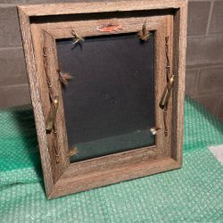 Handmade Trout fishing Wood picture Frame.  