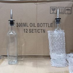 Wholesale  Only‼️ Brand New 300ML Glass Oil Bottles with Pourers - Minimum Order 12 Sets