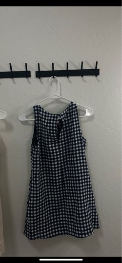 Navy gingham dress