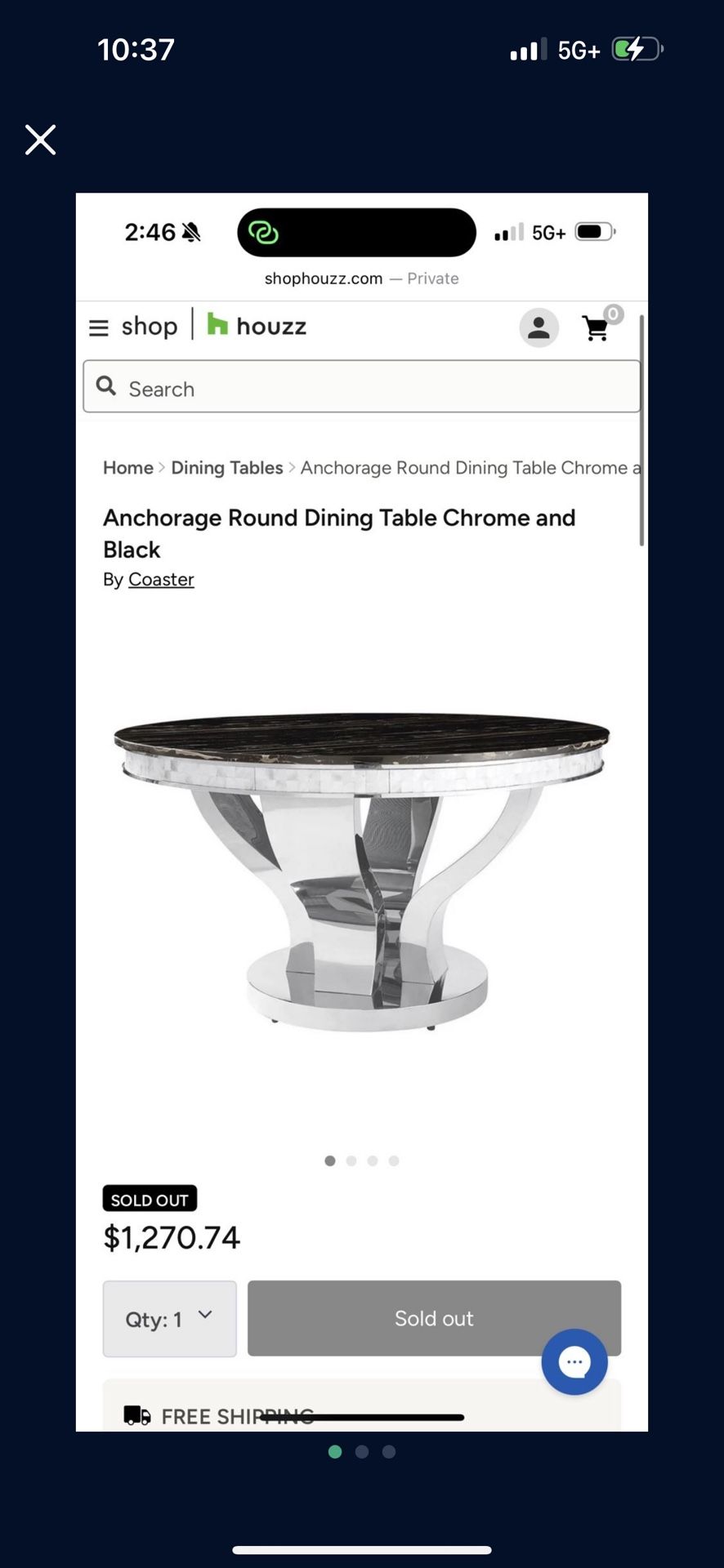 Real Marble Anchorage round dining table