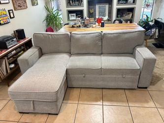 Kent Reversible Sofa Couch Chaise Sleeper Bed with Storage Gray