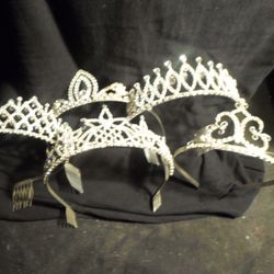  Rhinestone tiaras and random jewelry (see desc.)