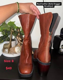 Kelsi dagger brown leather boot