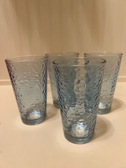 Blue glass drink ware