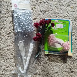 NIP Lot Of 3 Artificial Flower Craft Items(2J)