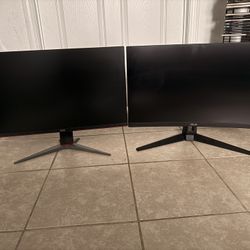 2 Monitors ASUS and AOC