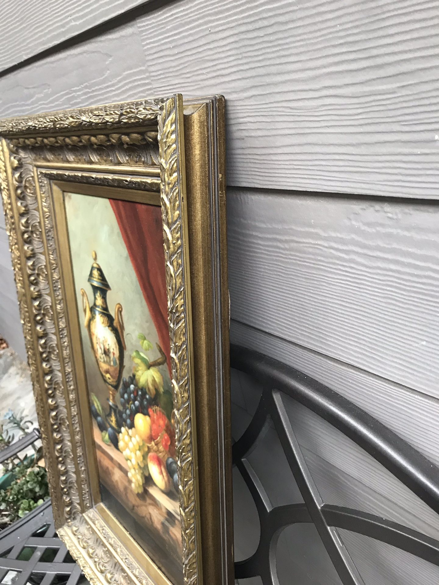 Beautiful framed Still Life Oil painting Italian fruit Berings retail $600