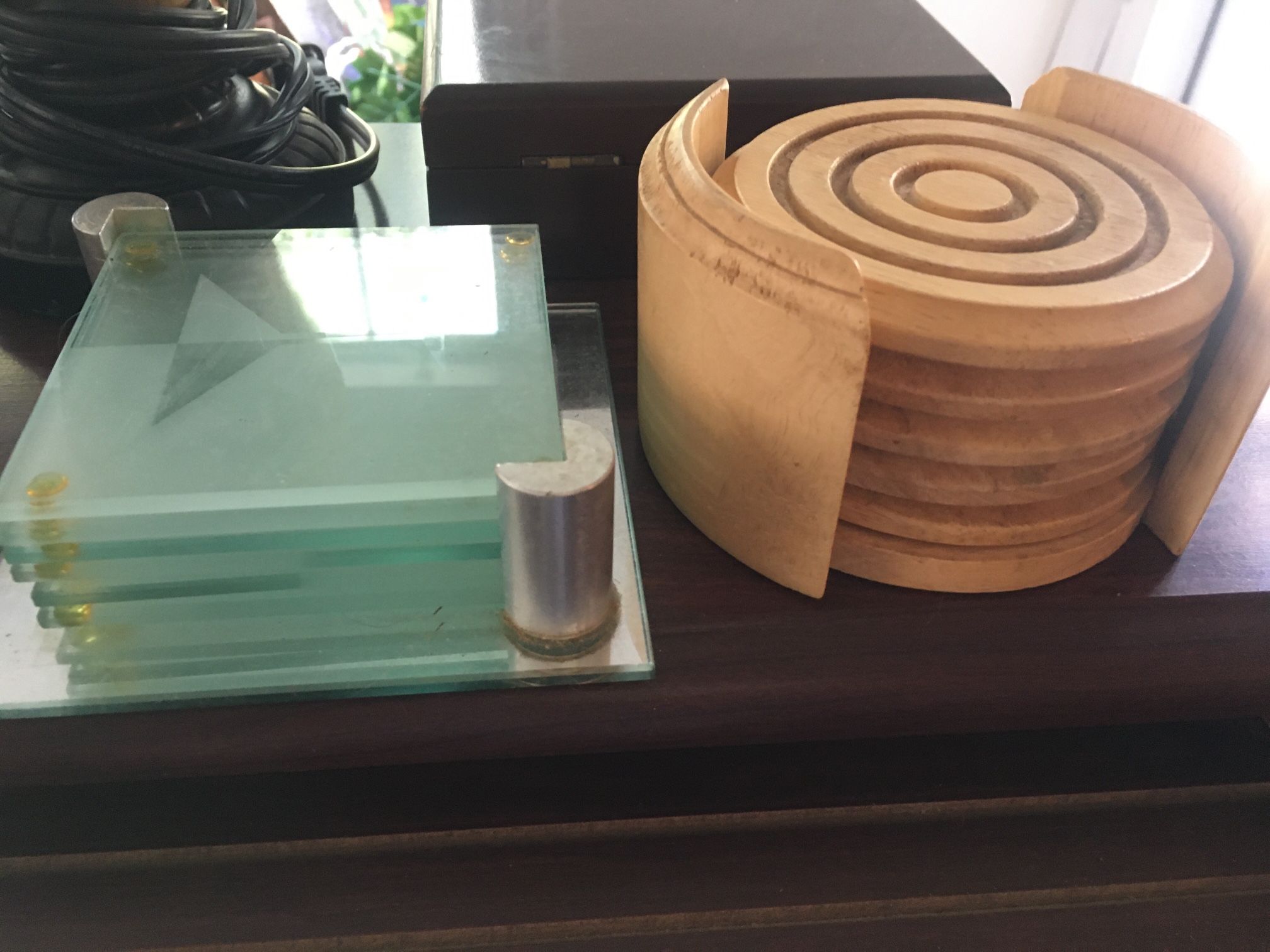 Coasters. Wood Or Martinez Glass Desi