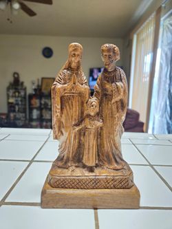 Vintage Small Wooden Holy Family