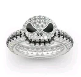 NEW Grimace Skull Crystal Topaz Gem Unisex Ring SZ 8