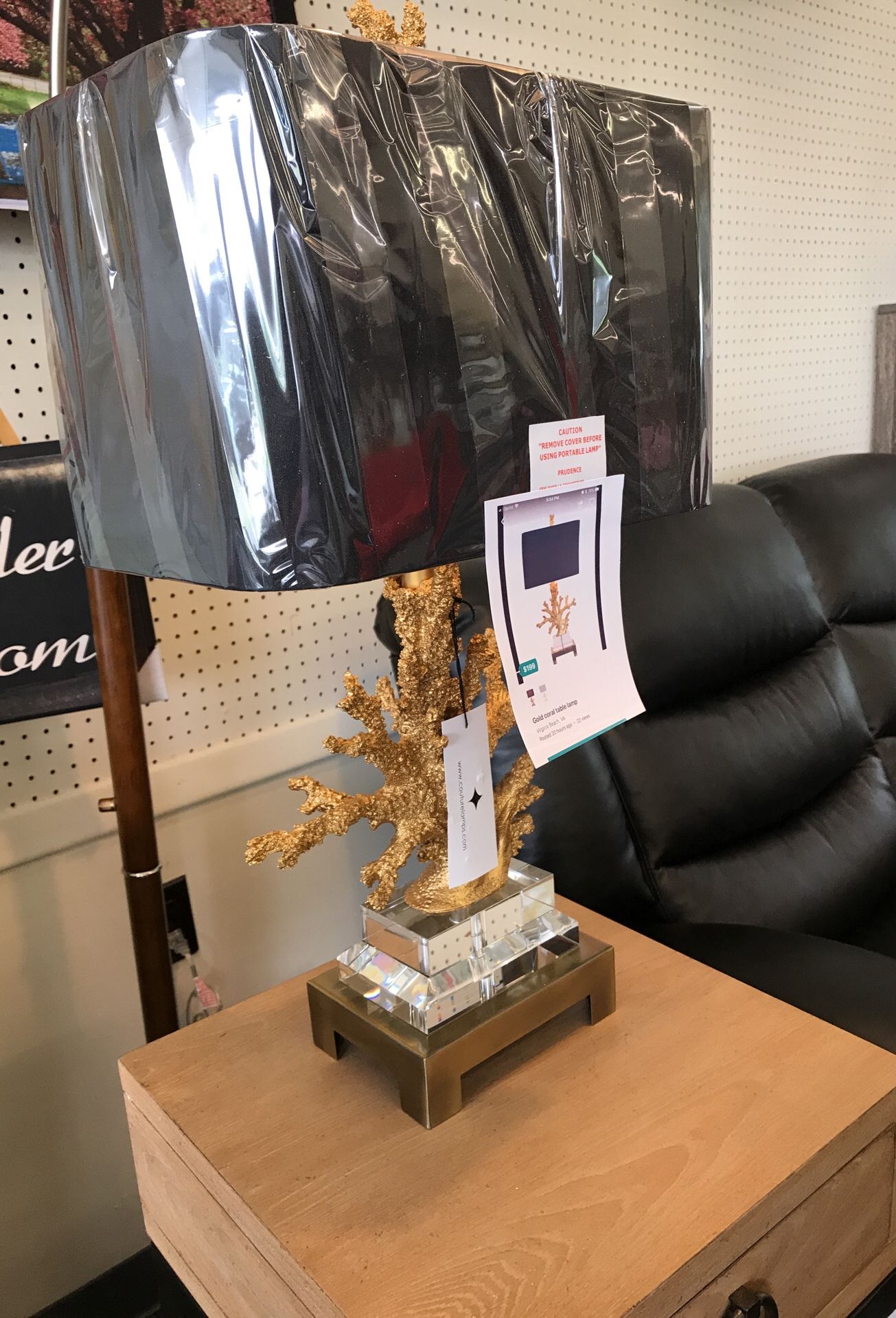 Gold Coral Table Lamp