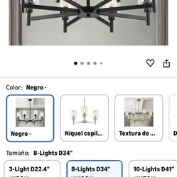 LIGHTDAMY Black Chandeliers for Dining Room Light Fixture, Modern Farmhouse (SR)