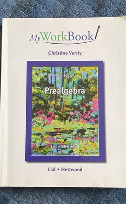 Prealgebra My Workbook By Christine Verity