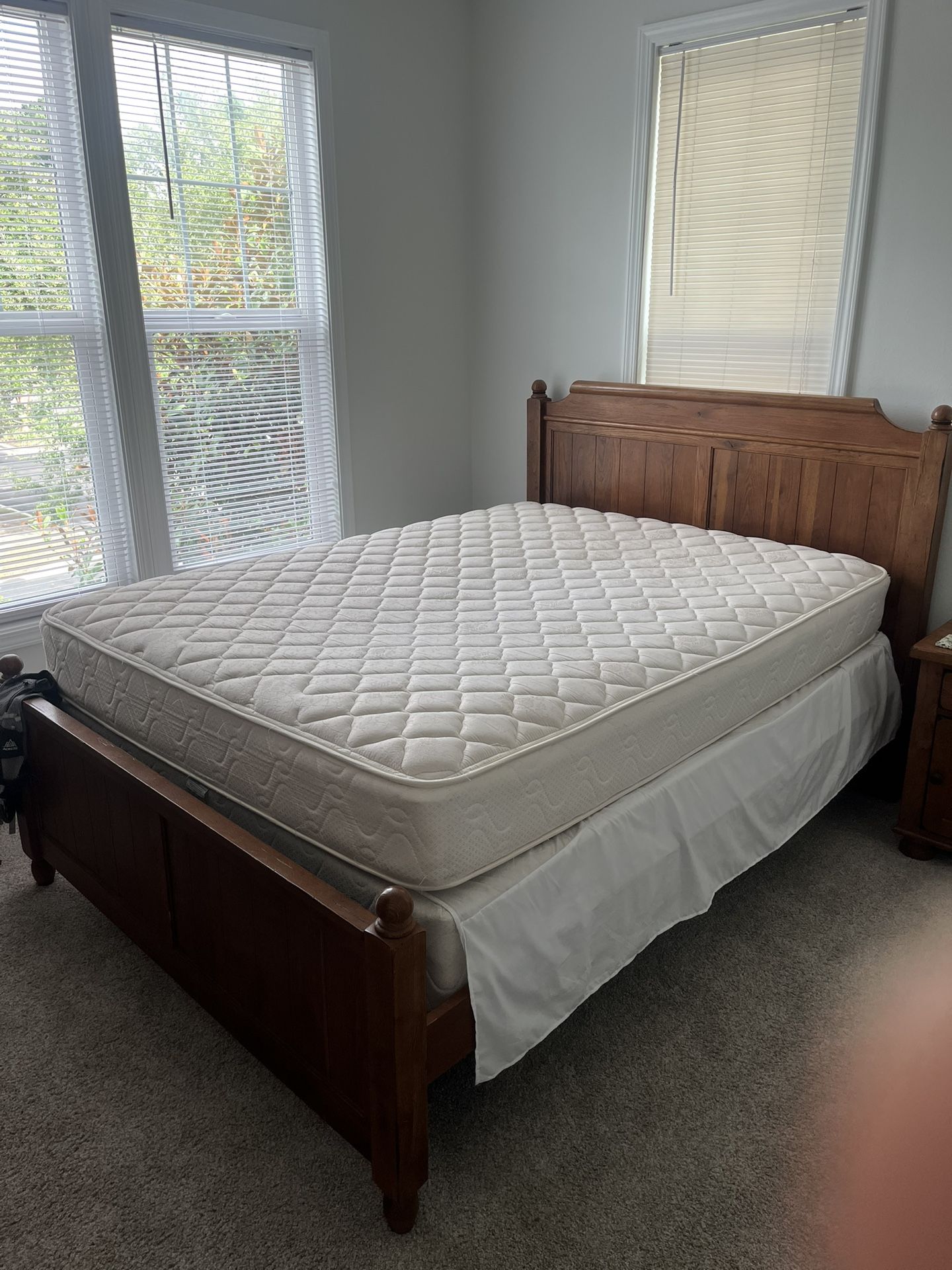 Queen Bed Frame, Mattress,and Boxspring