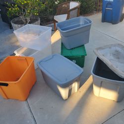 Mixed Plastic Storage Bins and Totes Lot