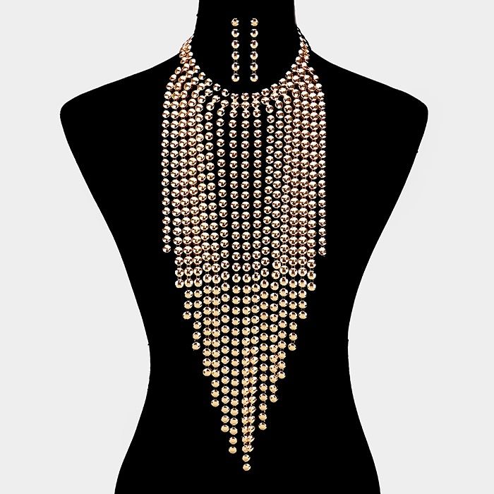 Long Metal Fringes Necklace