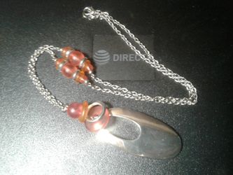 Silver tone beaded chain necklace