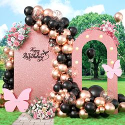 Outdoor Pink Arch Backdrop Stands