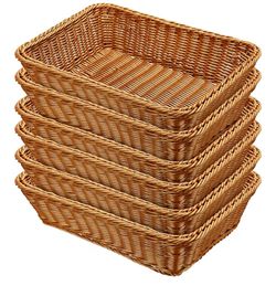 🔥 7PK Wicker Bread Baskets Restaurant Display Trays NEW $59.99 🔥