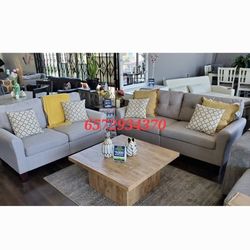 Beige 2pc Sofa Set