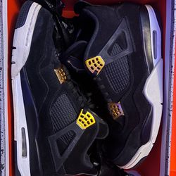 Jordan 4 Royalty Black/Gold Metallic Mens 14