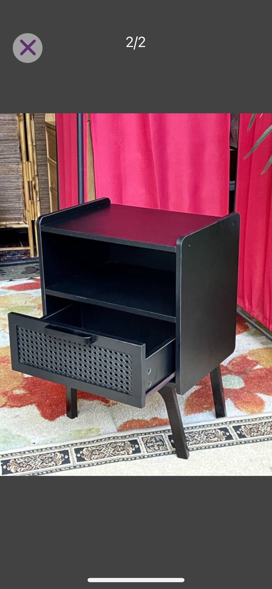 Small Black Drawer Table / Shelf - 23H x 16W x 12D 