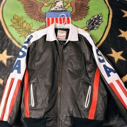 Authentic Michael Hoban Where M I Leather Jacket 