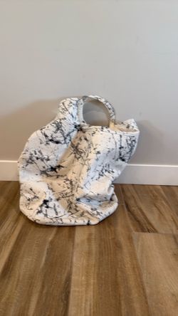 Marble Print Canvas Tote Bag