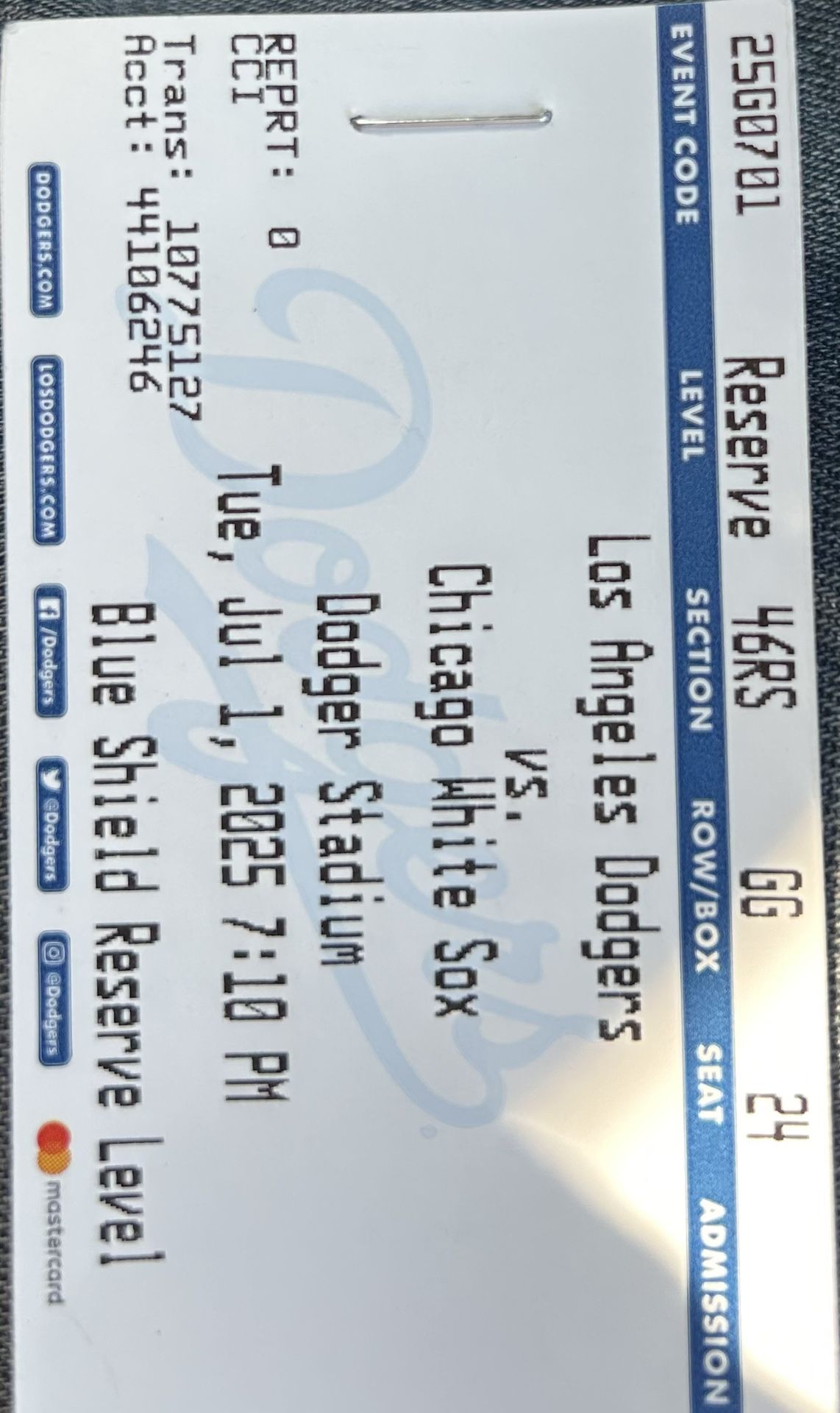 2 Dodger Tickets For For 1 Price $40Tonight’s Game. July1
