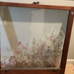 Vintage Window With Floral Removable Stencil 