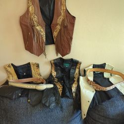 5 Rodeo Vests , Real Leather Size 42 &40.   Best Offer