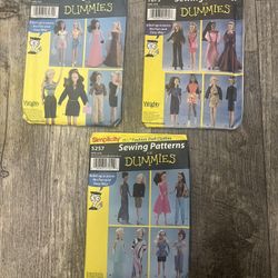 Barbie doll sewing patterns three different ones six dollars each they cost 14 each
