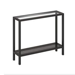 Metal Entryway Table with Glass Top | 54” | Black
