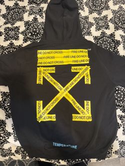 Off White Fire Tape Hoodie Authentic medium