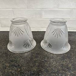 Vintage Glass Lamp Shades - Set of 2