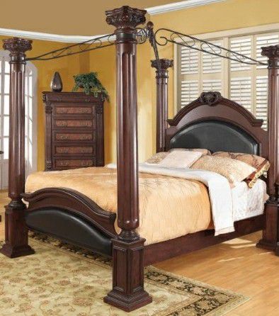 Cherrywood Queen canopy bed frame
