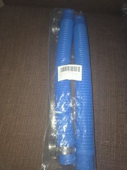 2-Pack Blue Corrugated Pool Sand Filter Hoses, 1.25 in, with Clamps - New