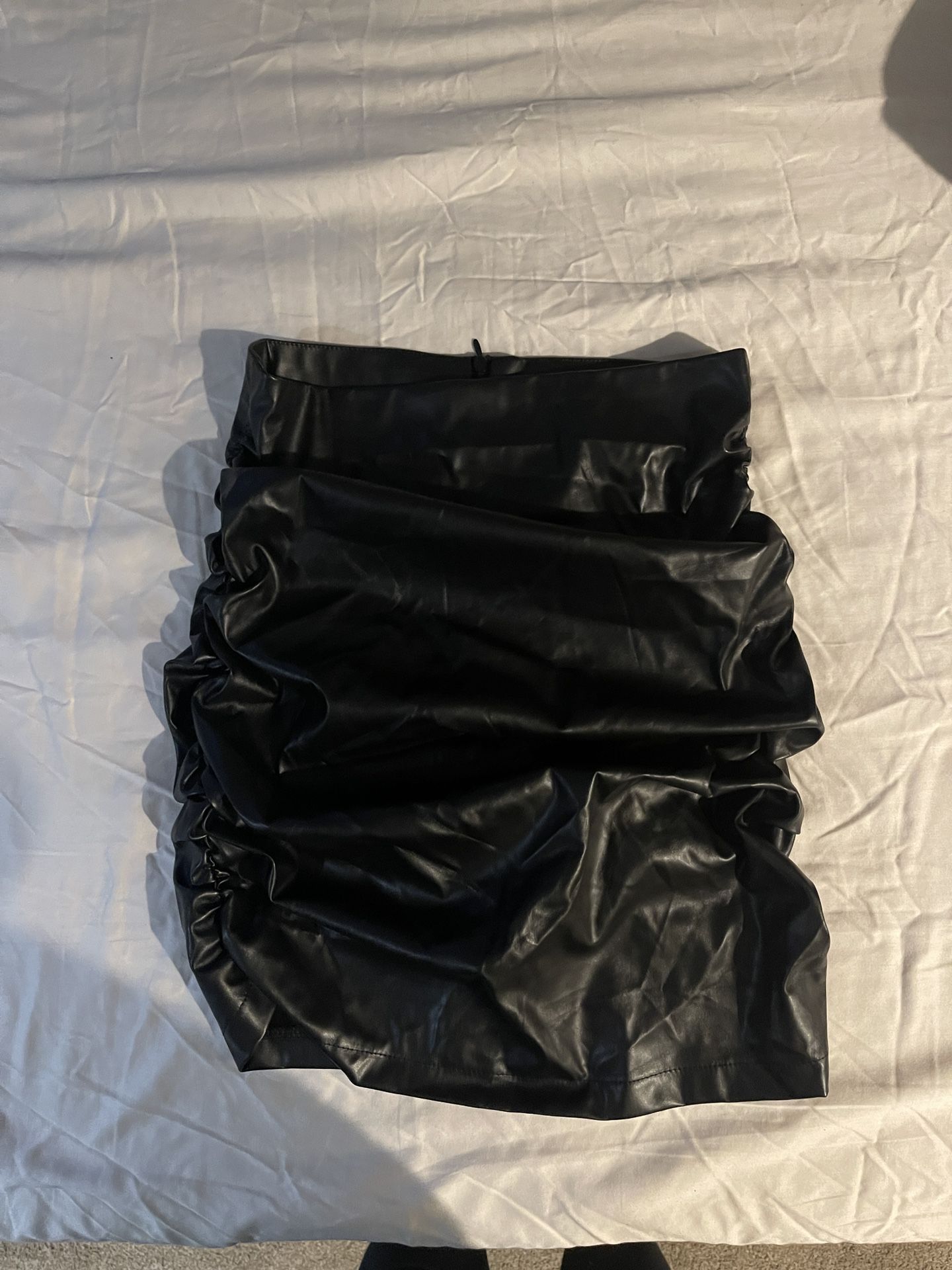 Black Fux Leather Skirt