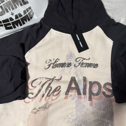 Homme+Femme Swiss Alps Hoodie White/Black Large *NEW*