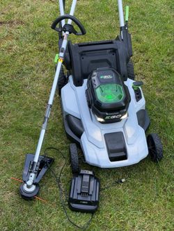 EGO Lawnmower & Multi-head String Trimmer w/Batteries