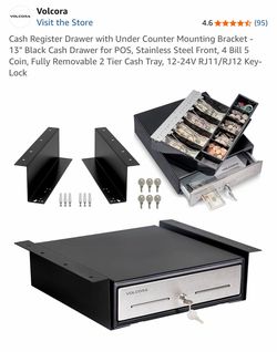 Volcora 13" Cash Register Drawer with Mounting Bracket