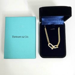 Women's Tiffany & Co. 18 Inch Gold & Crystal Diamond Necklace 