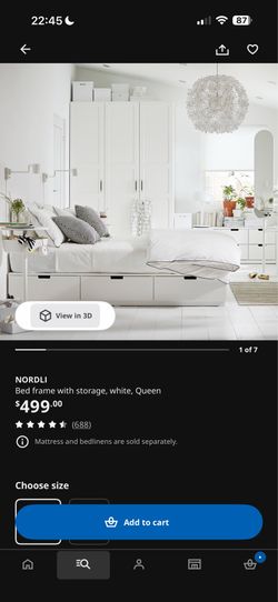 IKEA Nordi Queen bed frame with storage- very good condition！