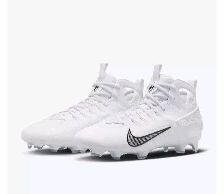 Men's Nike Huarache 9 Elite White Gray LAX/Football Cleats Sz 10🏈🏆😎