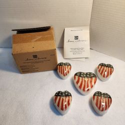 VINTAGE NEW Home Interiors Heart Flag Floating Candles Set Of 5