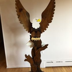 Eagle wood carving ( 5 feet tall )