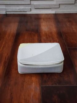 Rothy’s The Mid Catchall Zip Case Dove Grey White Lime Green