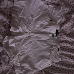 Mid Rise White Shorts