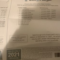 2 Magic Mountain Tickets 