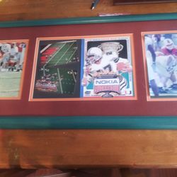 Selling My Dads Beloved Colection Of Miami Dolphins Memorbillia Dan Marino Inaguation 1972 Framed Tickets And Picture Plaque Costom Pictures